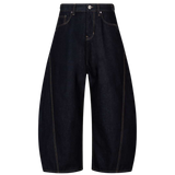 BLACK CURVED WIDE LEG JEANS
