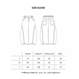 ACID WASHED CURVED WIDE LEG JEANS
